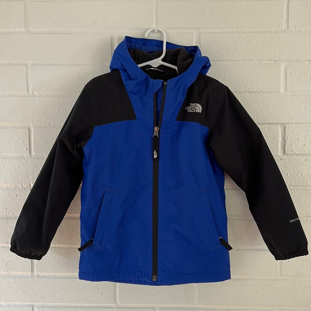 The North Face fleece lined rain jacket, size 5T